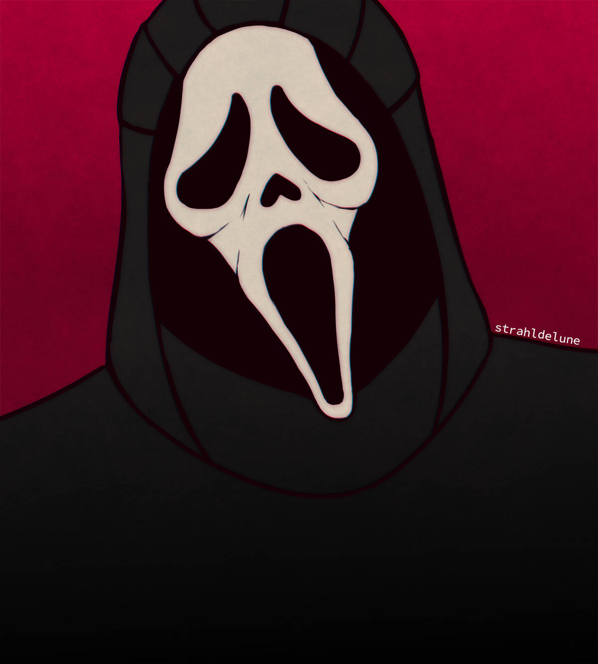 Pembe Bir Arka Planda Ghostface'in Büyüleyici Görüntüsü Duvar Kağıdı