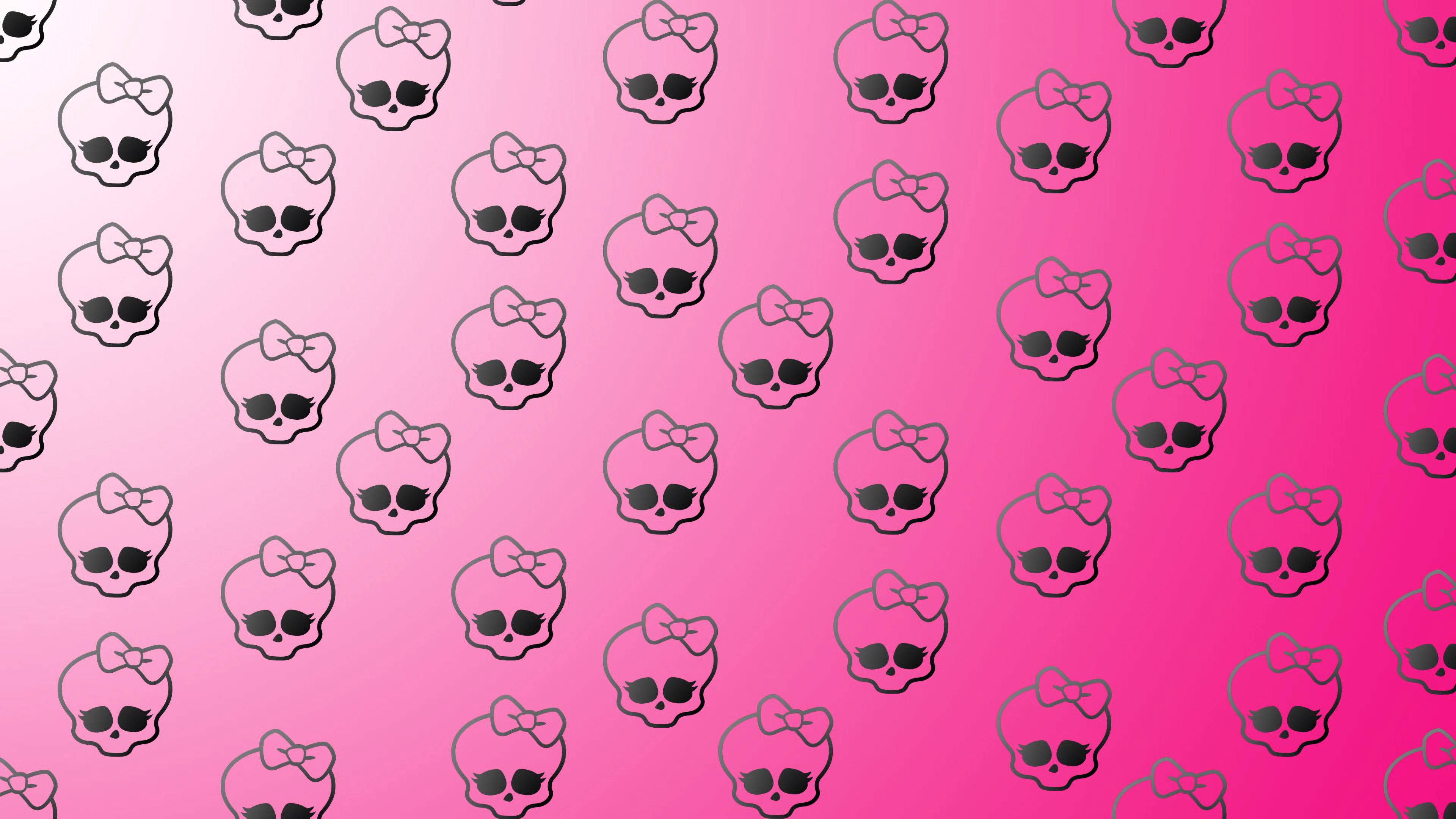 Pembe Bir Kafatası Tarafından Musallat Olunmuş Duvar Kağıdı