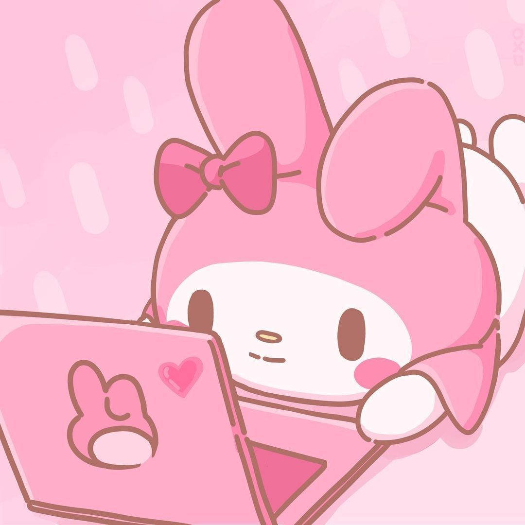 Pembe Dizüstü Bilgisayarlı My Melody PFP Duvar Kağıdı