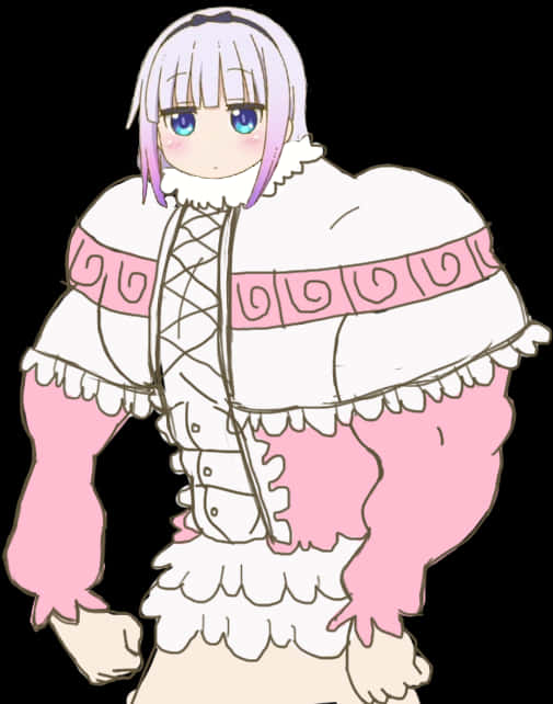 Pembe Elbiseli Anime Karakteri Duvar Kağıdı