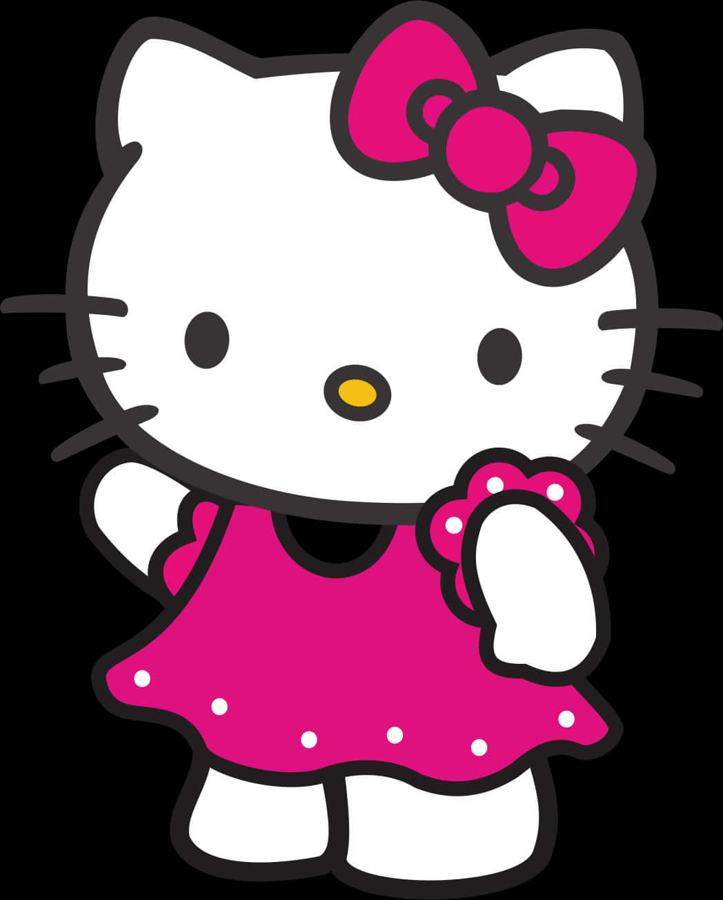 Pembe Elbiseli Hello Kitty Duvar Kağıdı