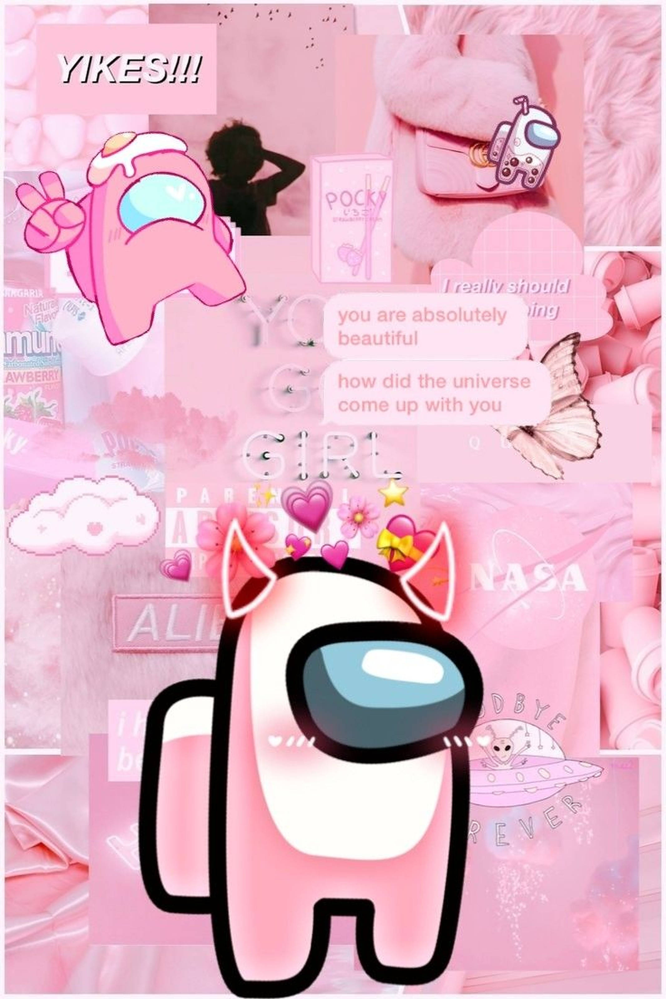 Pembe Estetik Among US Duvar Kağıdı