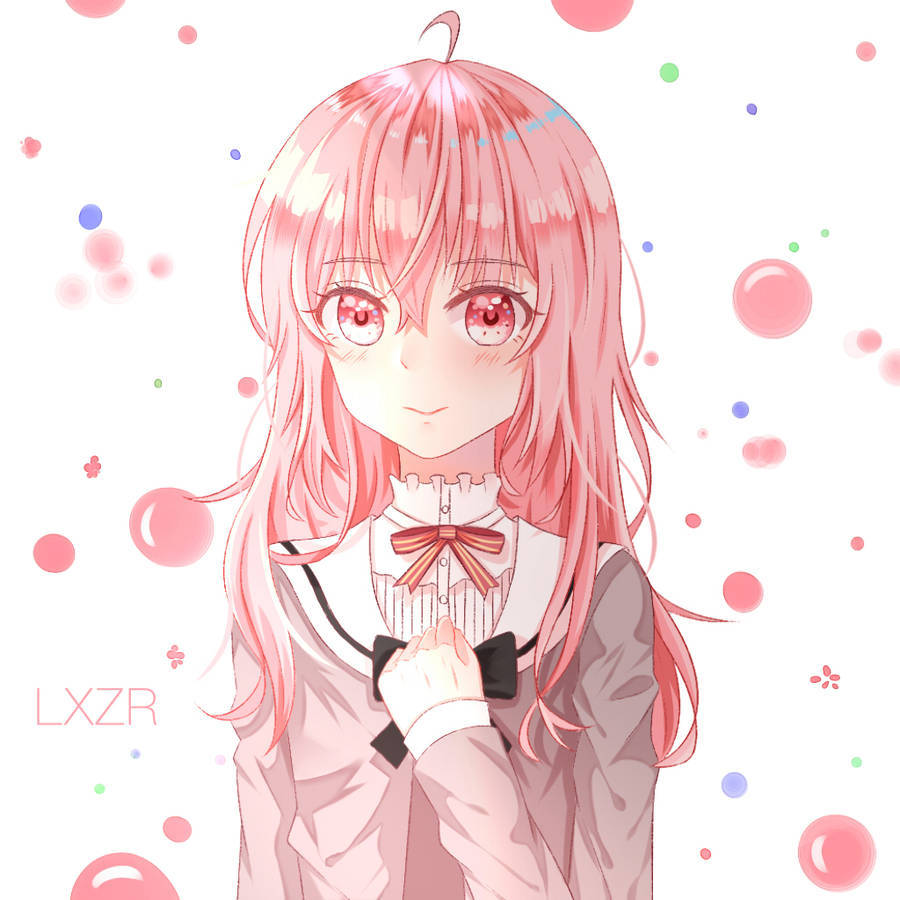 Pembe Estetik Sevimli Anime Kızı PFP Duvar Kağıdı
