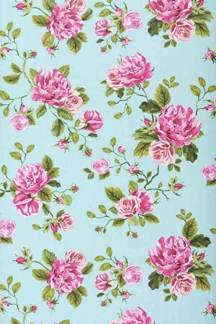 Pembe Gül ve Yapraklar Çiçekli iPhone Duvar Kağıdı