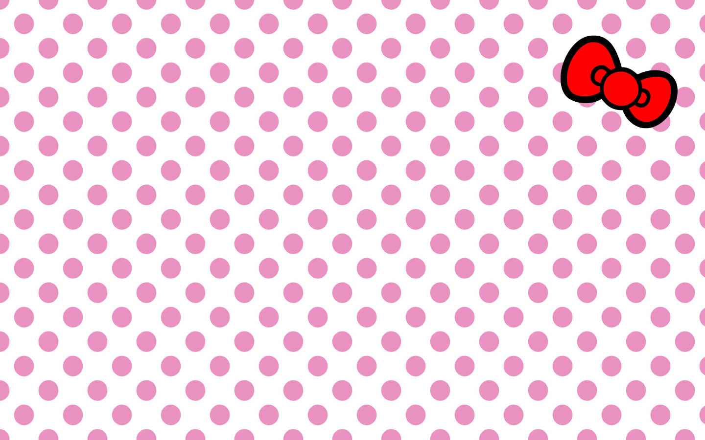 Pembe Hello Kitty Puantiyeli Desen Duvar Kağıdı