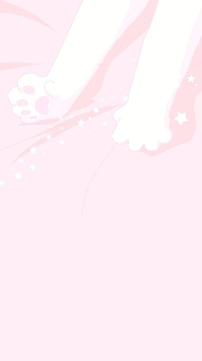 Pembe Kawaii Esneyen Kedi Duvar Kağıdı