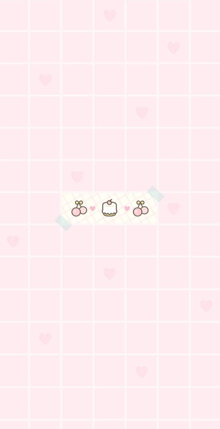 Pembe Kawaii Kirazlar Duvar Kağıdı