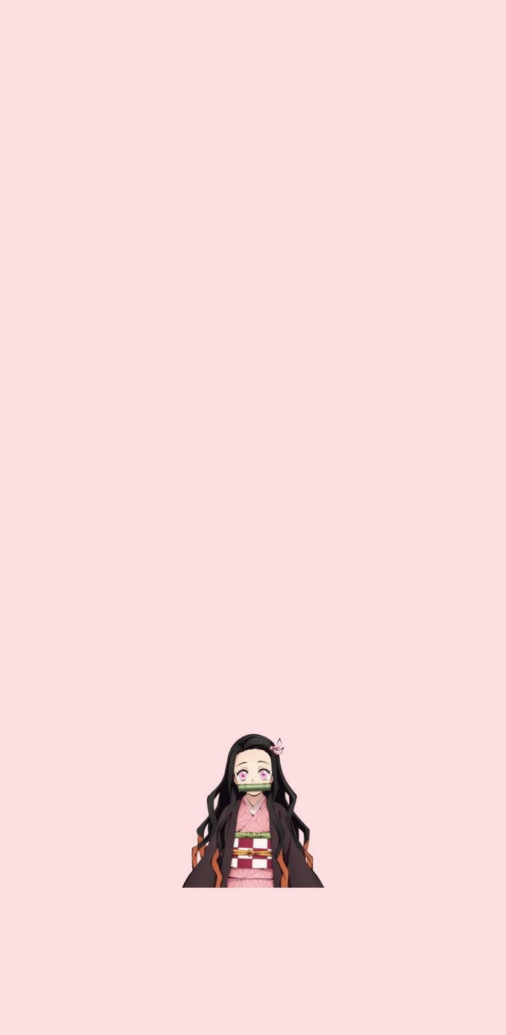 Pembe Kawaii Nezuko Duvar Kağıdı