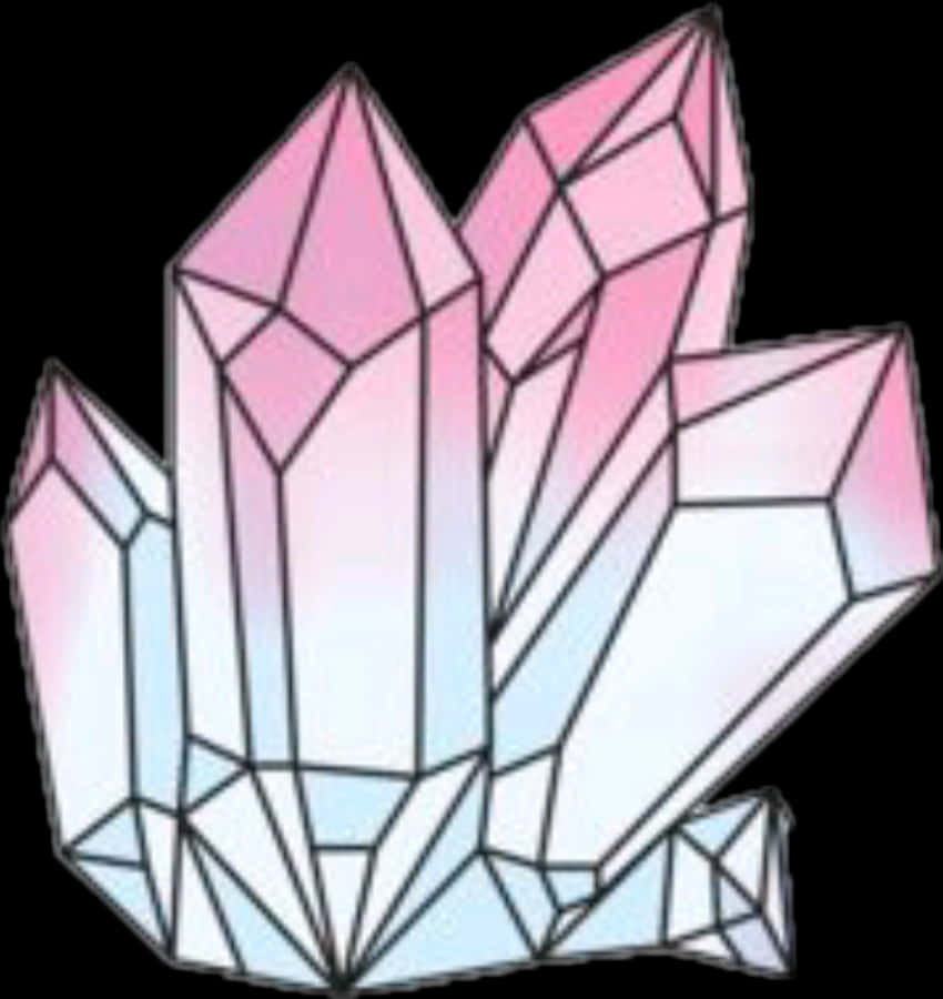 Pembe Kristal Kümesi İllüstrasyonu Duvar Kağıdı