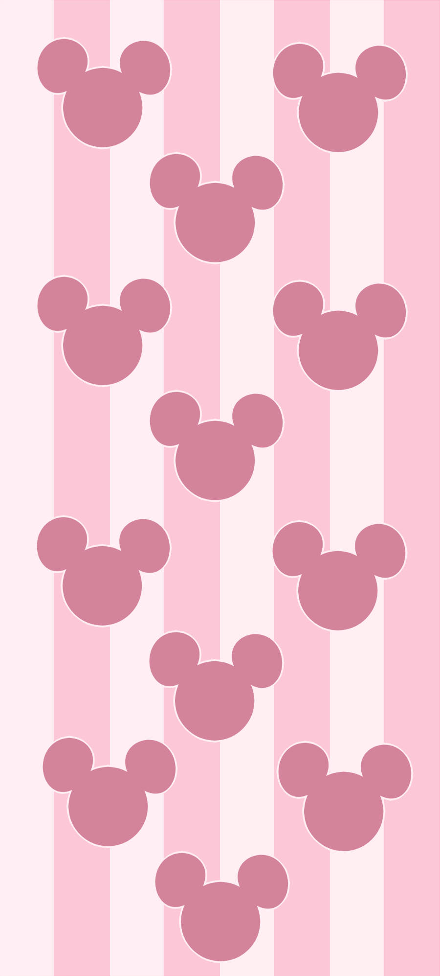 Mickey Pembe Disney Logosu Duvar Kağıdı