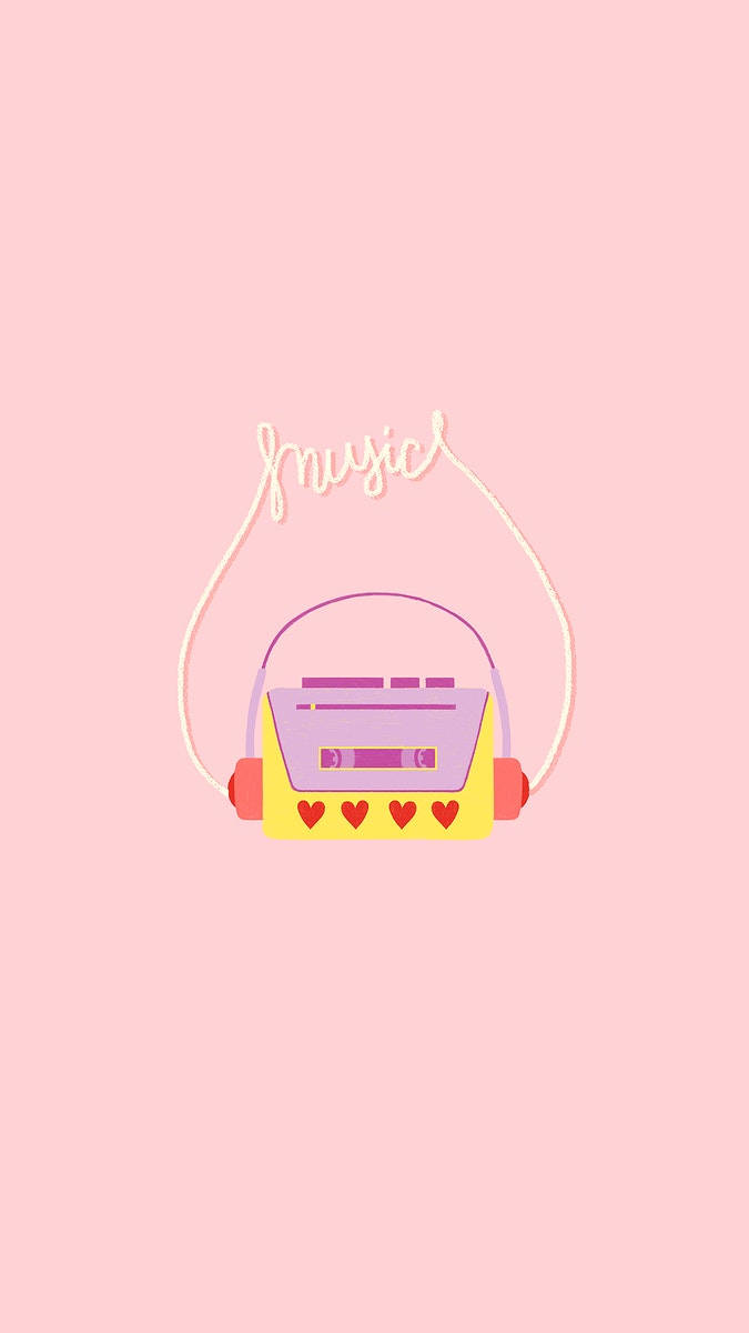 Pembe Müzik Estetiği Duvar Kağıdı