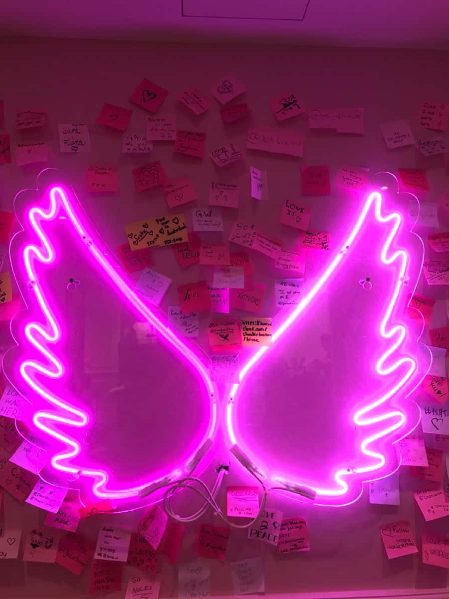 Pembe neon estetiği ile ortamı canlandırın! Duvar Kağıdı