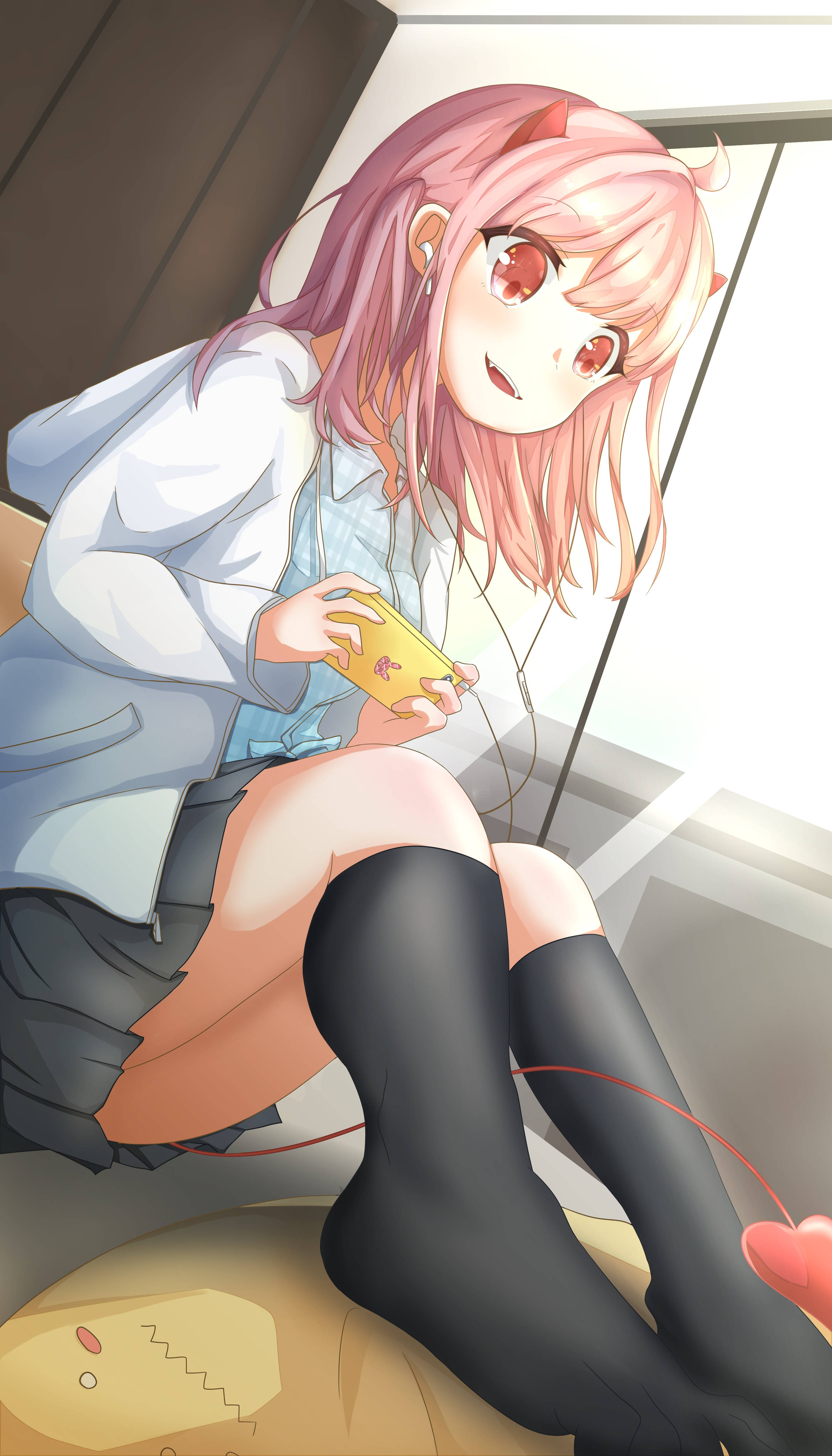 Pembe Saçlı Kız Anime Telefon Duvar Kağıdı