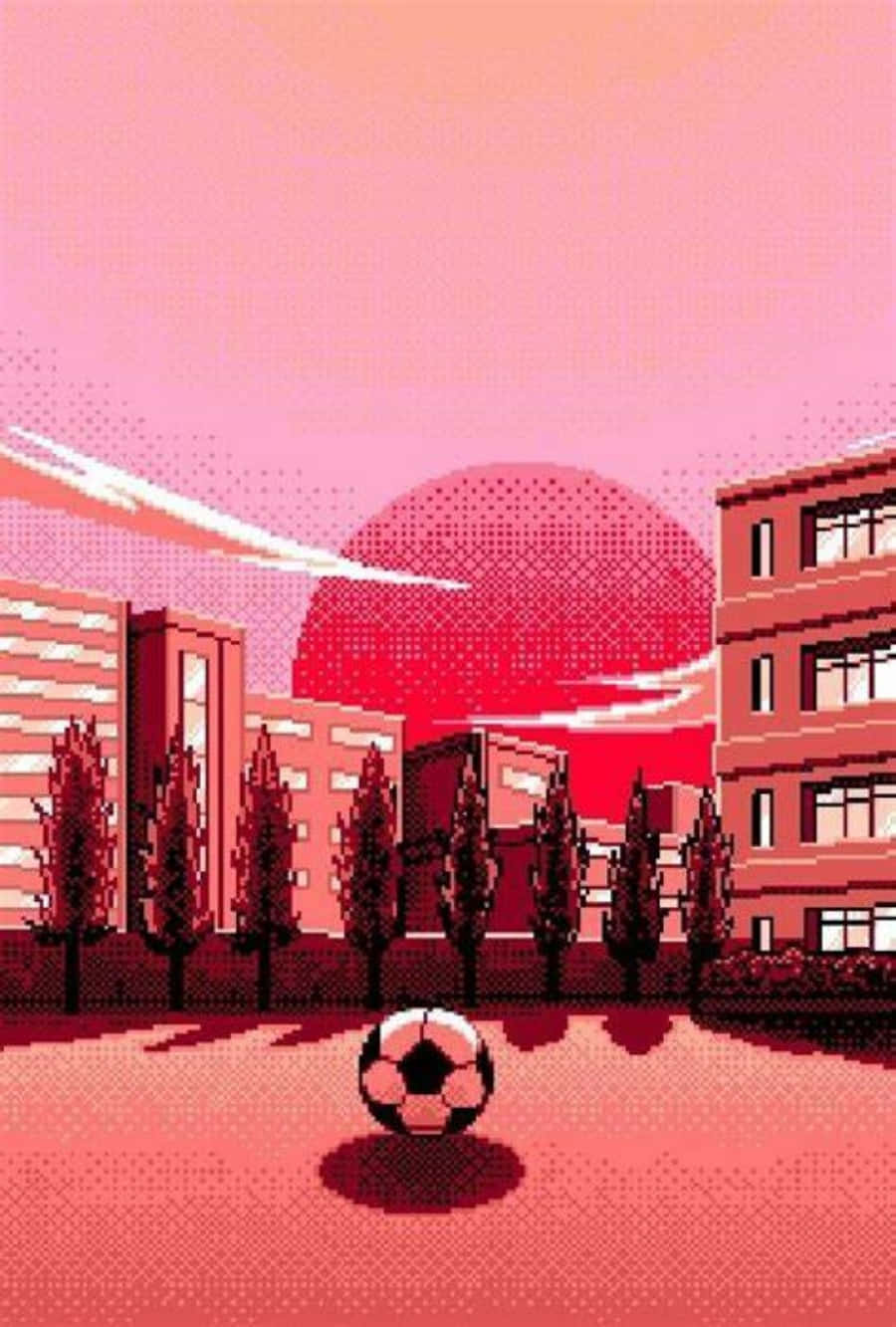 Pembe Şehir Futbol Estetiği Duvar Kağıdı