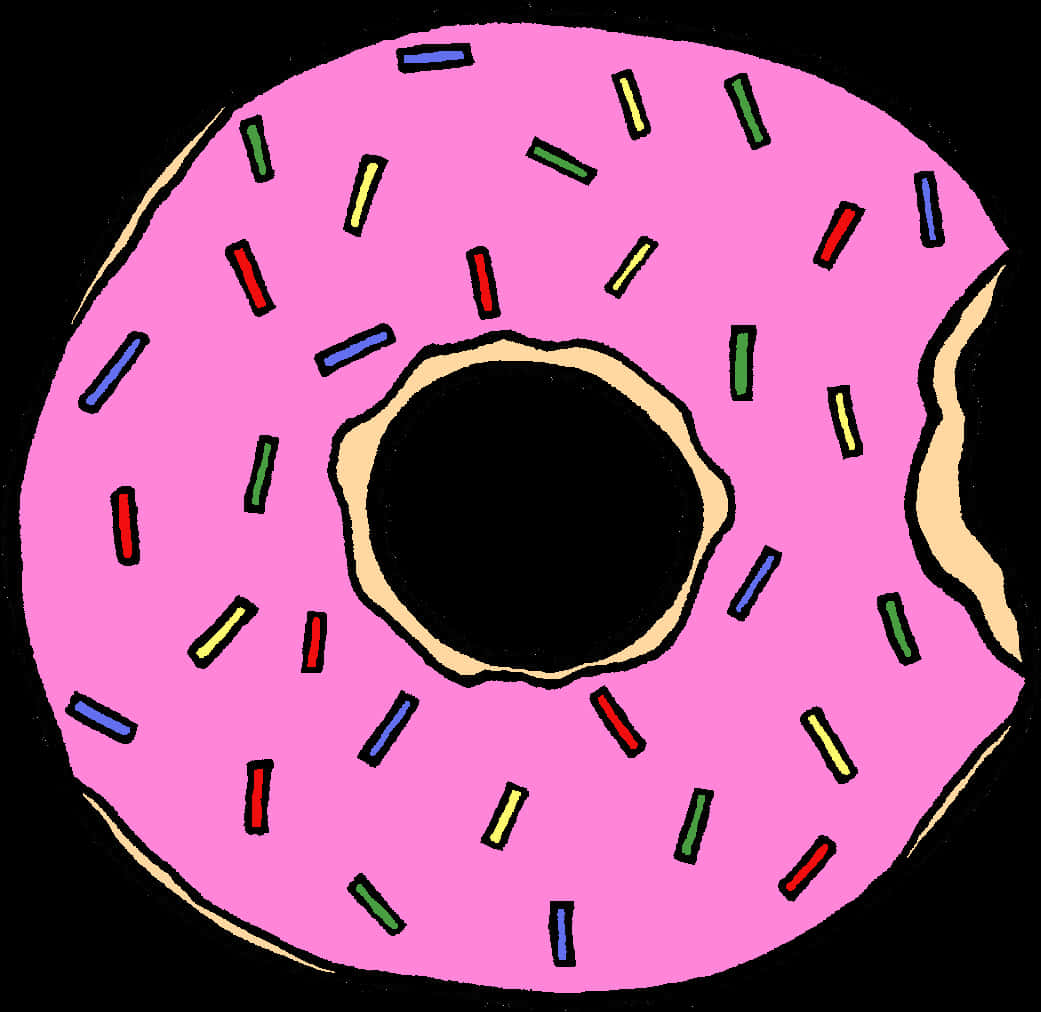 Pembe Serpintili Donut İllüstrasyonu Duvar Kağıdı