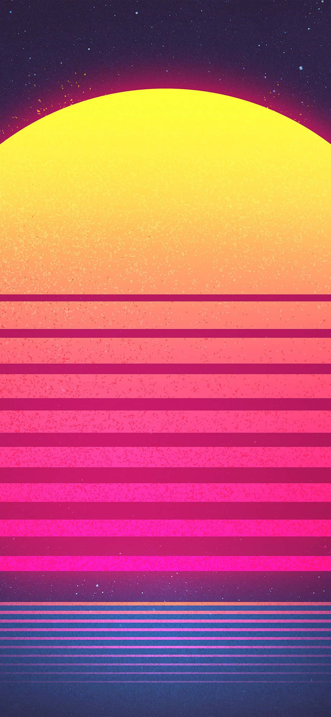 pembe ve sarı arka plana sahip retro bir gün batımı Duvar Kağıdı