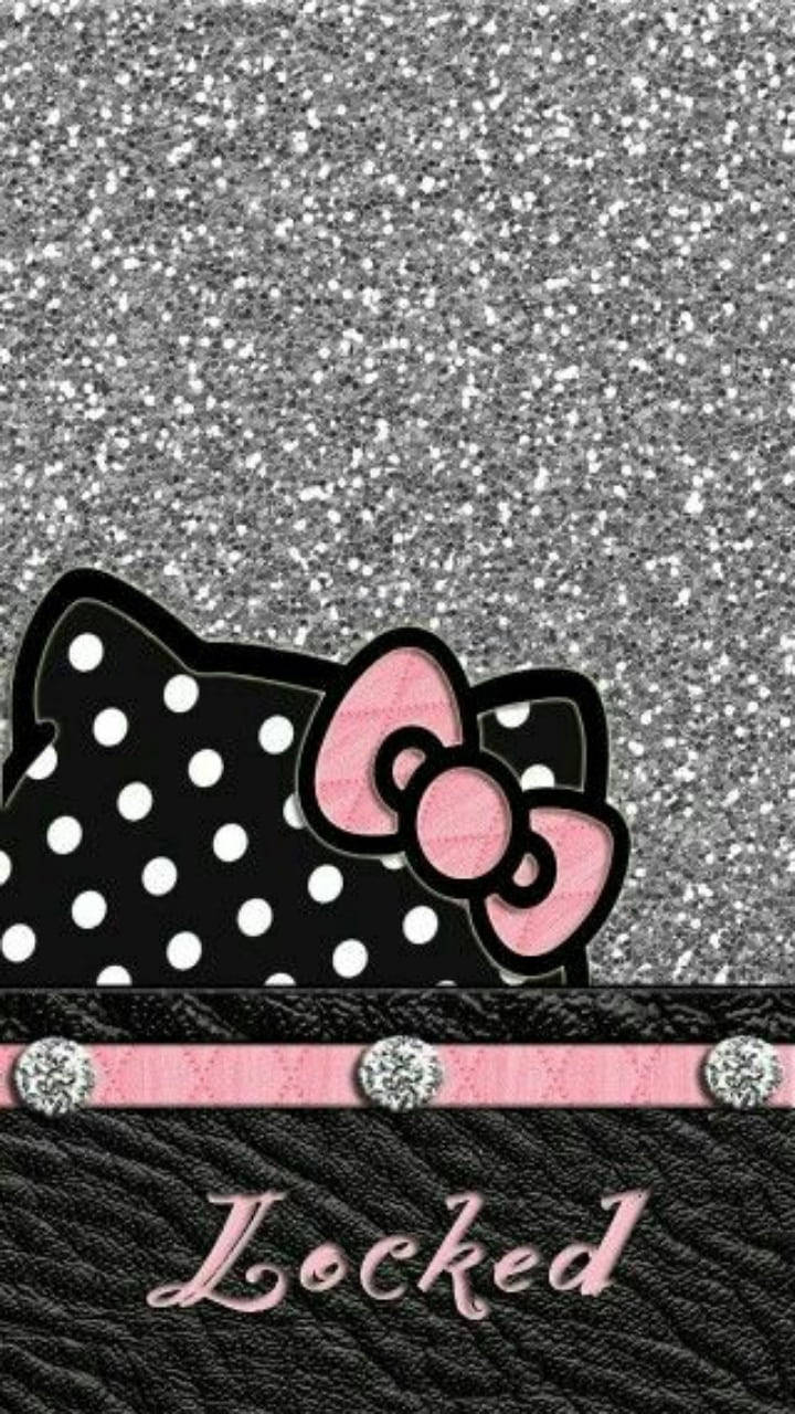 Pembe ve Siyah Hello Kitty Duvar Kağıdı