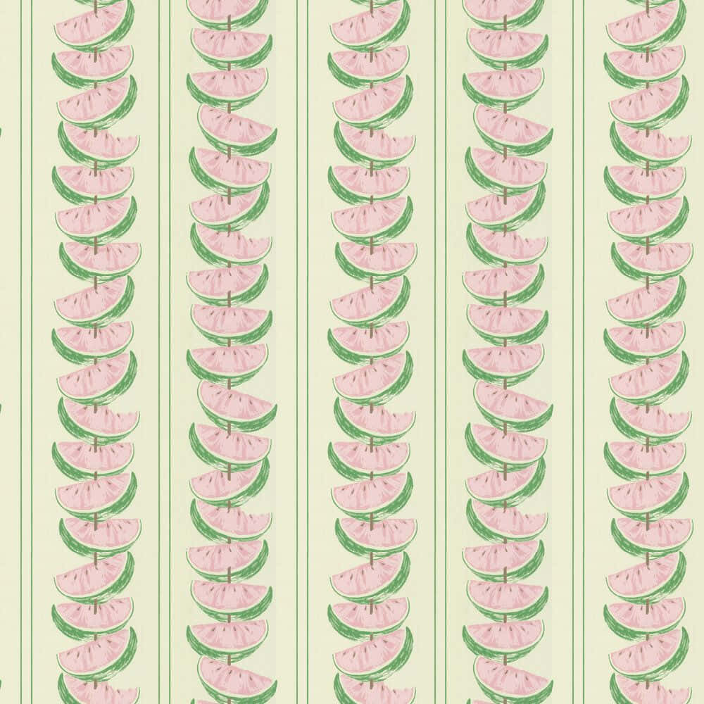 Pembe ve Yeşil Estetik Karpuz Deseni Sanatı Duvar Kağıdı
