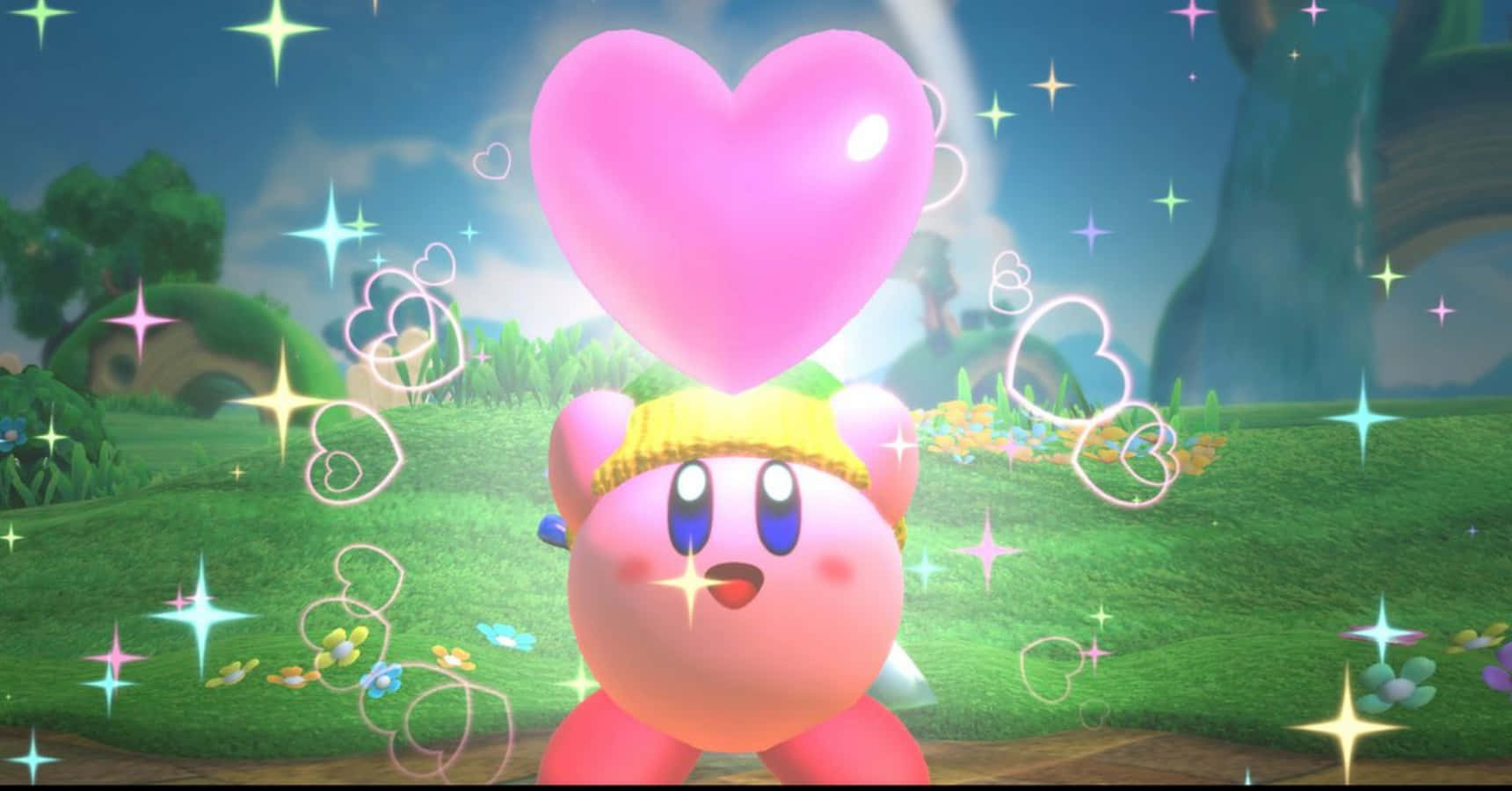 Pembe yuvarlak Kirby savaşa hazır Duvar Kağıdı