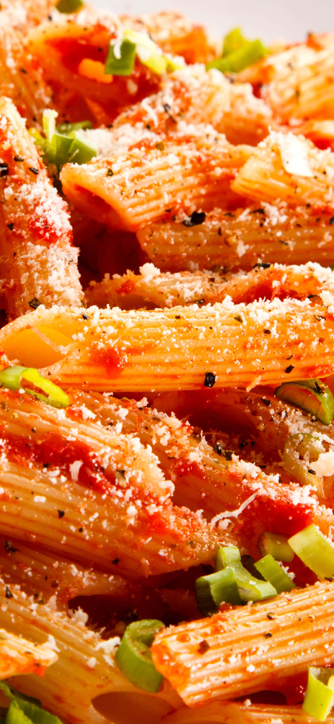 Penne Pasta Kırmızı Soslu iPhone X Makarna Arkaplanı Duvar Kağıdı