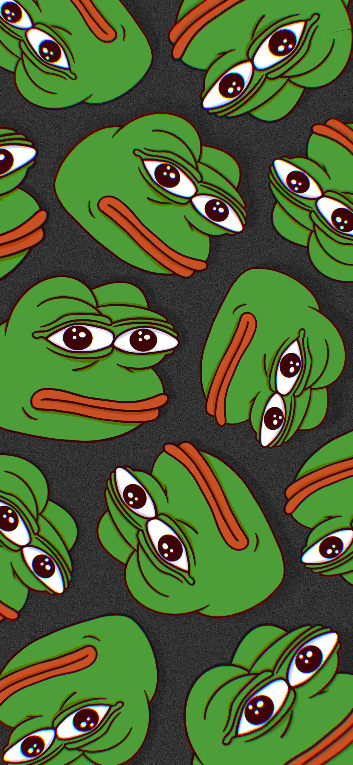 Pepe The Frog Yeşil Desen Duvar Kağıdı