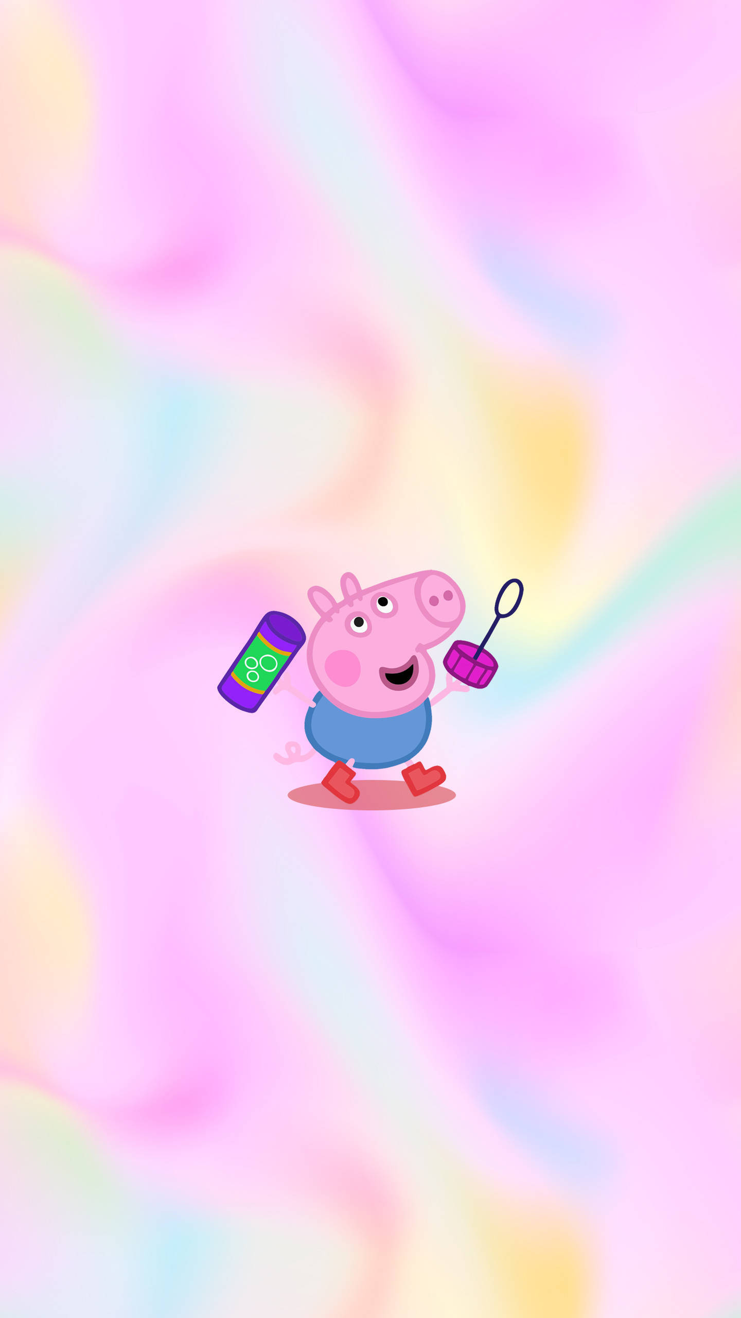 Peppa Pig iPhone George ve Baloncuklar Duvar Kağıdı
