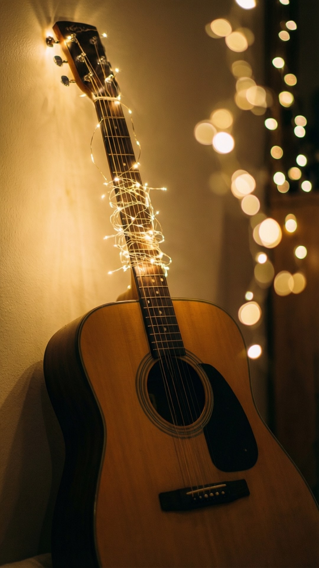 Peri Işıklı Gitar Duvar Kağıdı