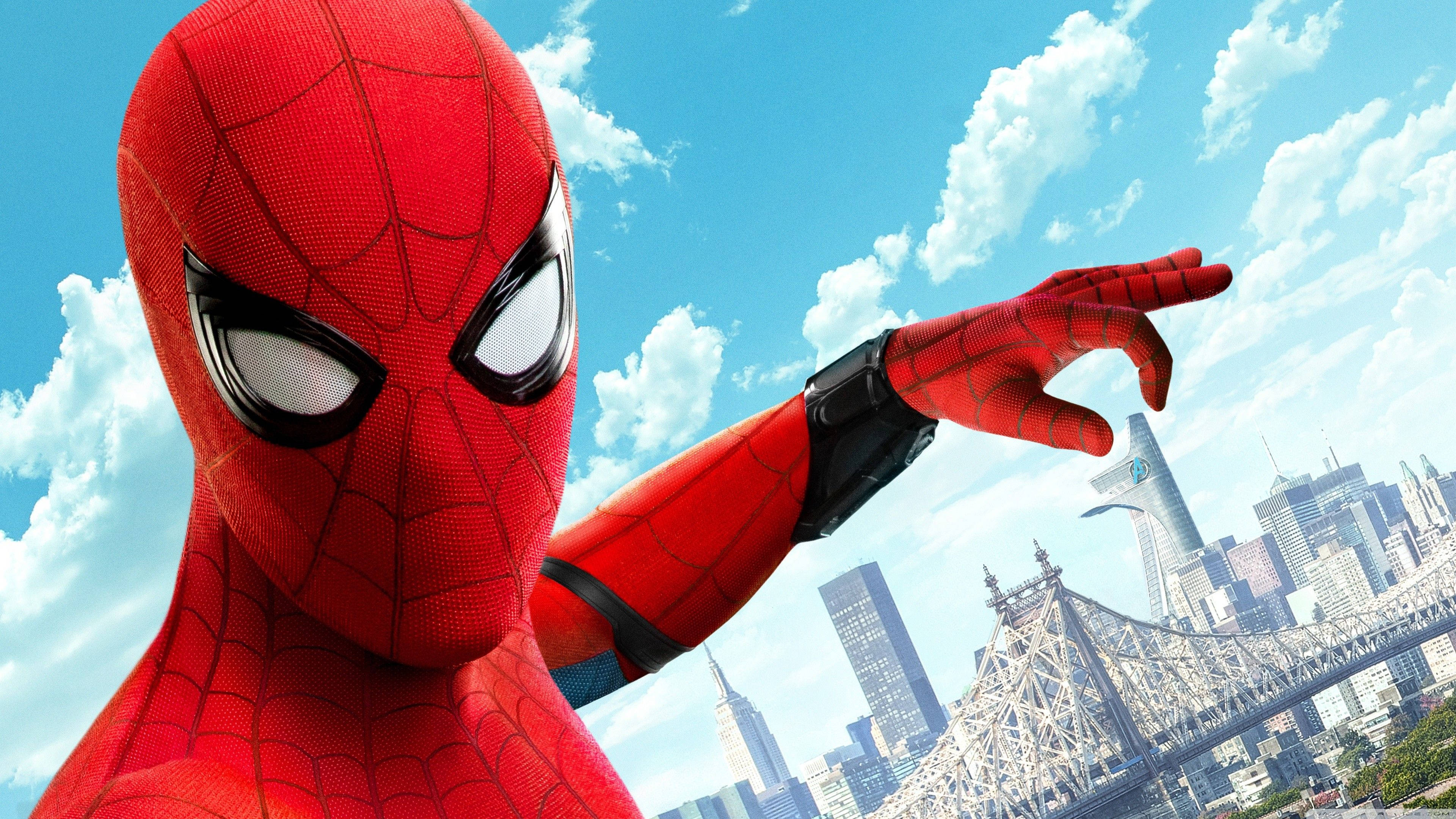 Peter Parker ve Yenilmezler kulelerinin tepesinden dünyaya meydan okuyor Duvar Kağıdı