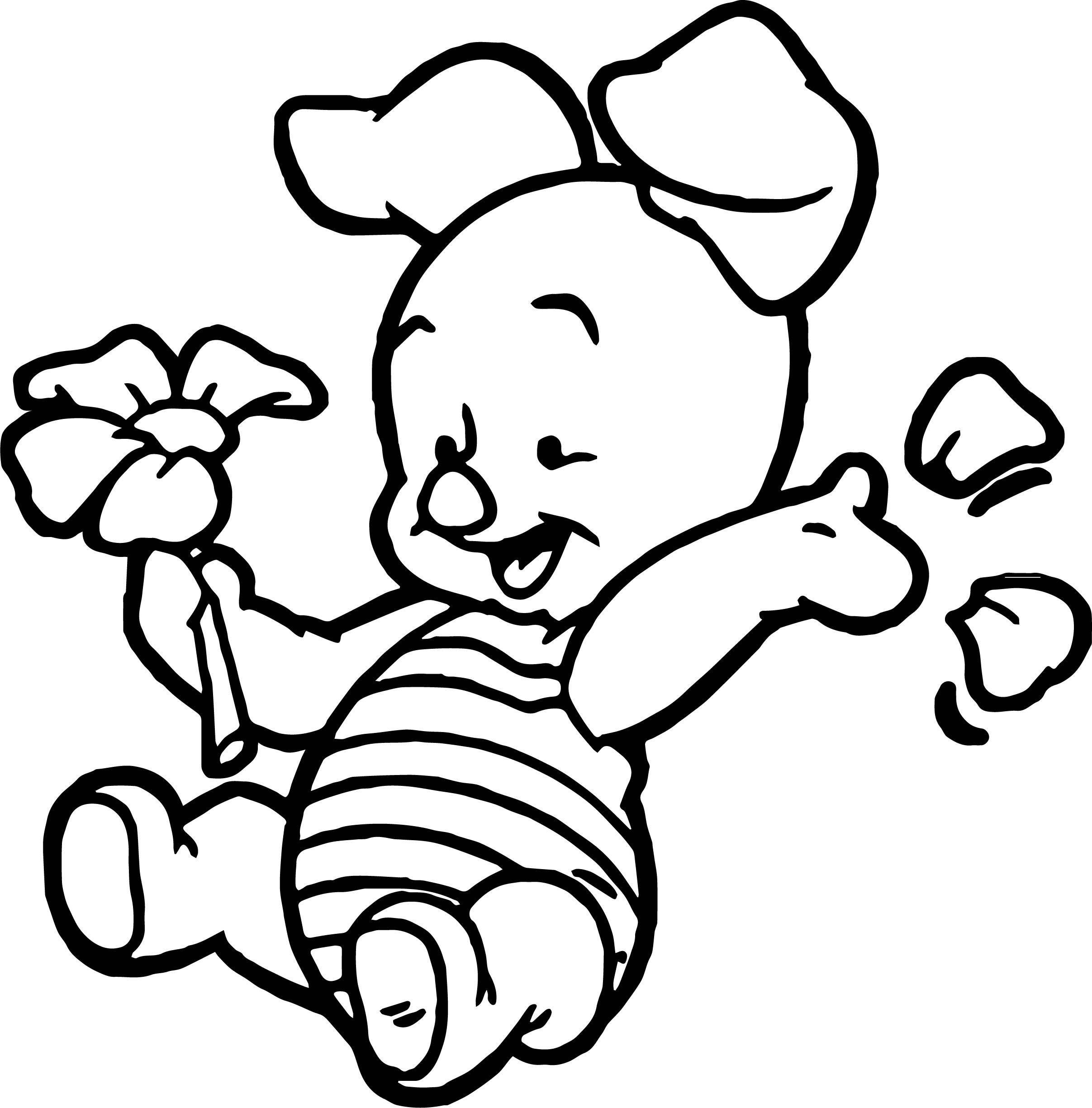 Piglet Çiçek Yaprakları Duvar Kağıdı