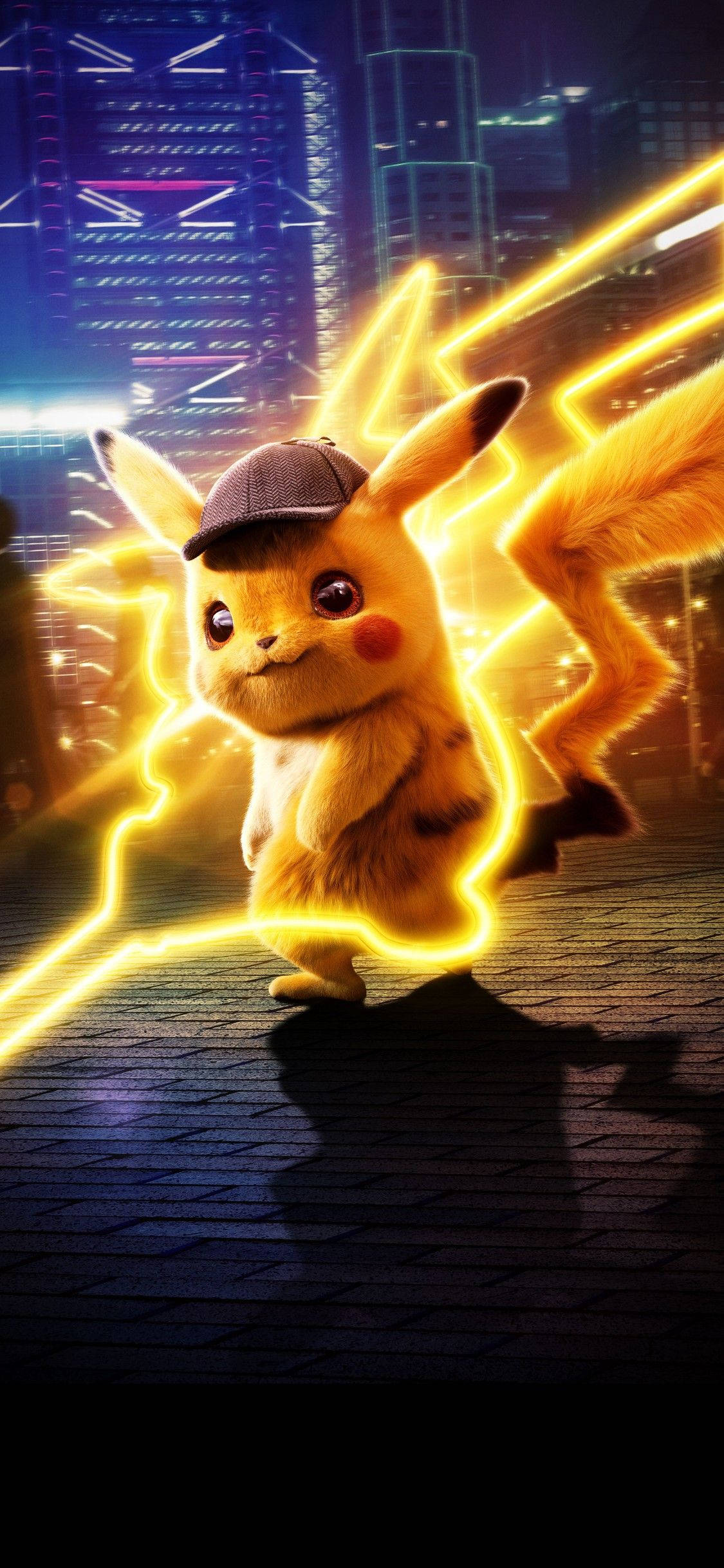 Pikachu 3D Detective Pikachu Yıldırım Efektli Duvar Kağıdı