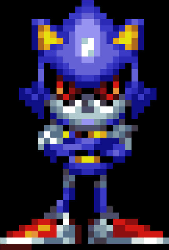 Pikselleşmiş Metal Sonic Ayakta Duvar Kağıdı