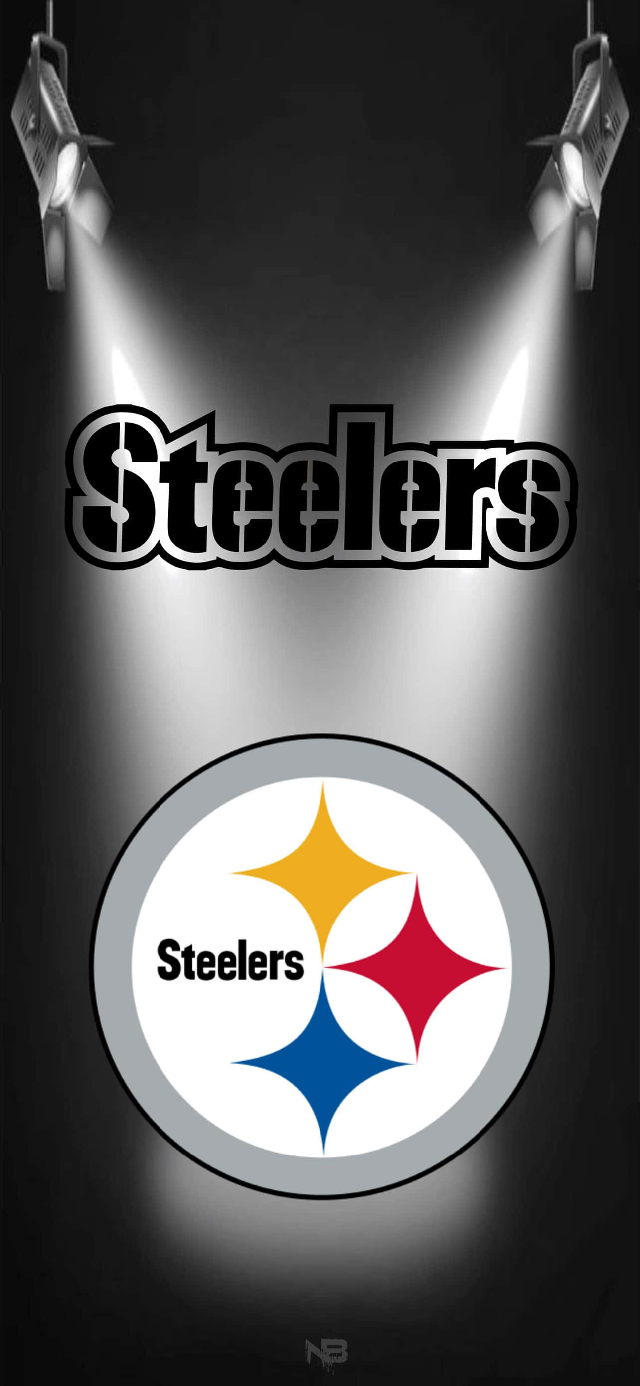 Pittsburgh Steelers Logosu Spot Işıkları Altında Duvar Kağıdı