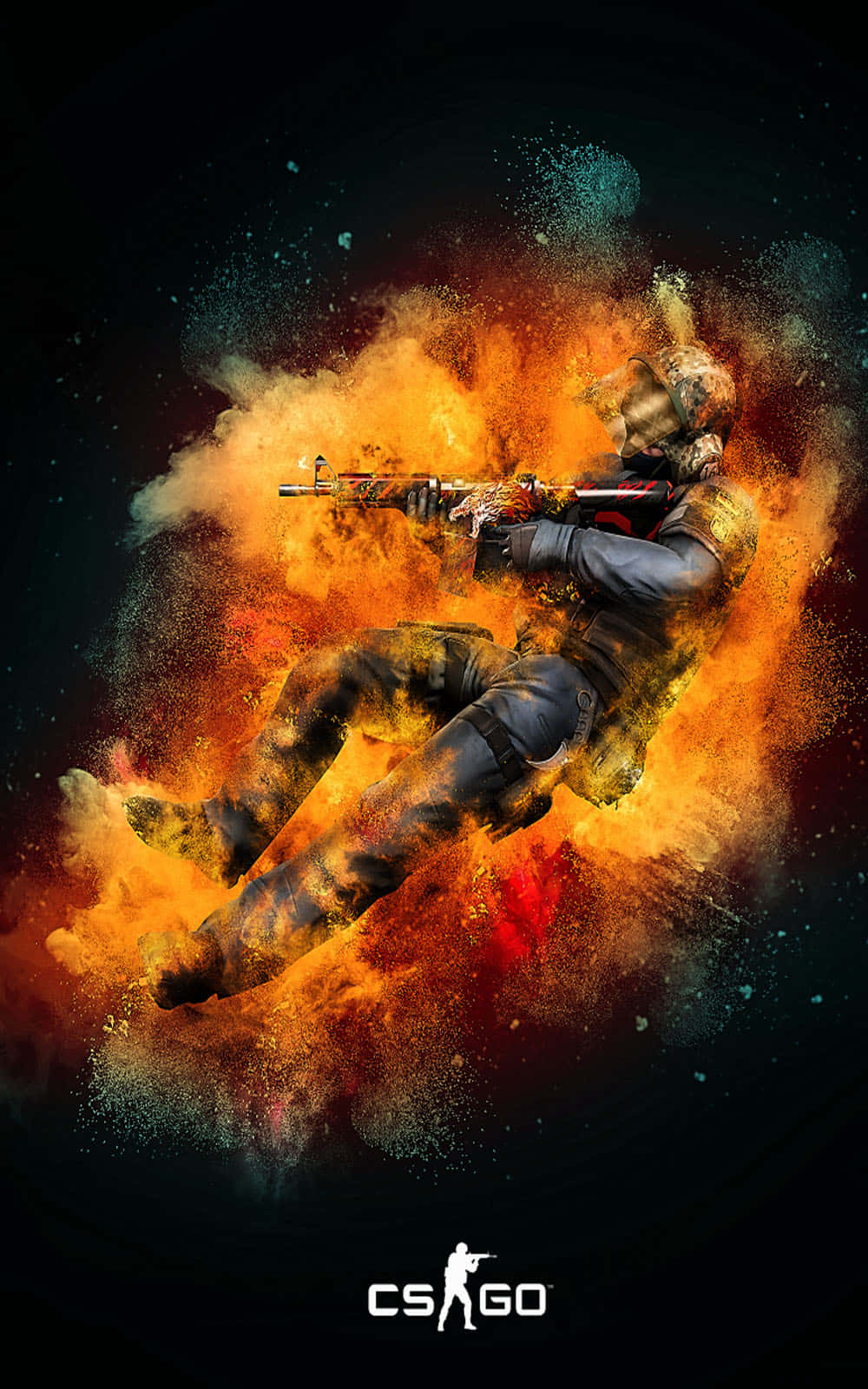 Pixel 3 Counter-Strike Global Offensive Ateşli Arkaplan Duvar Kağıdı