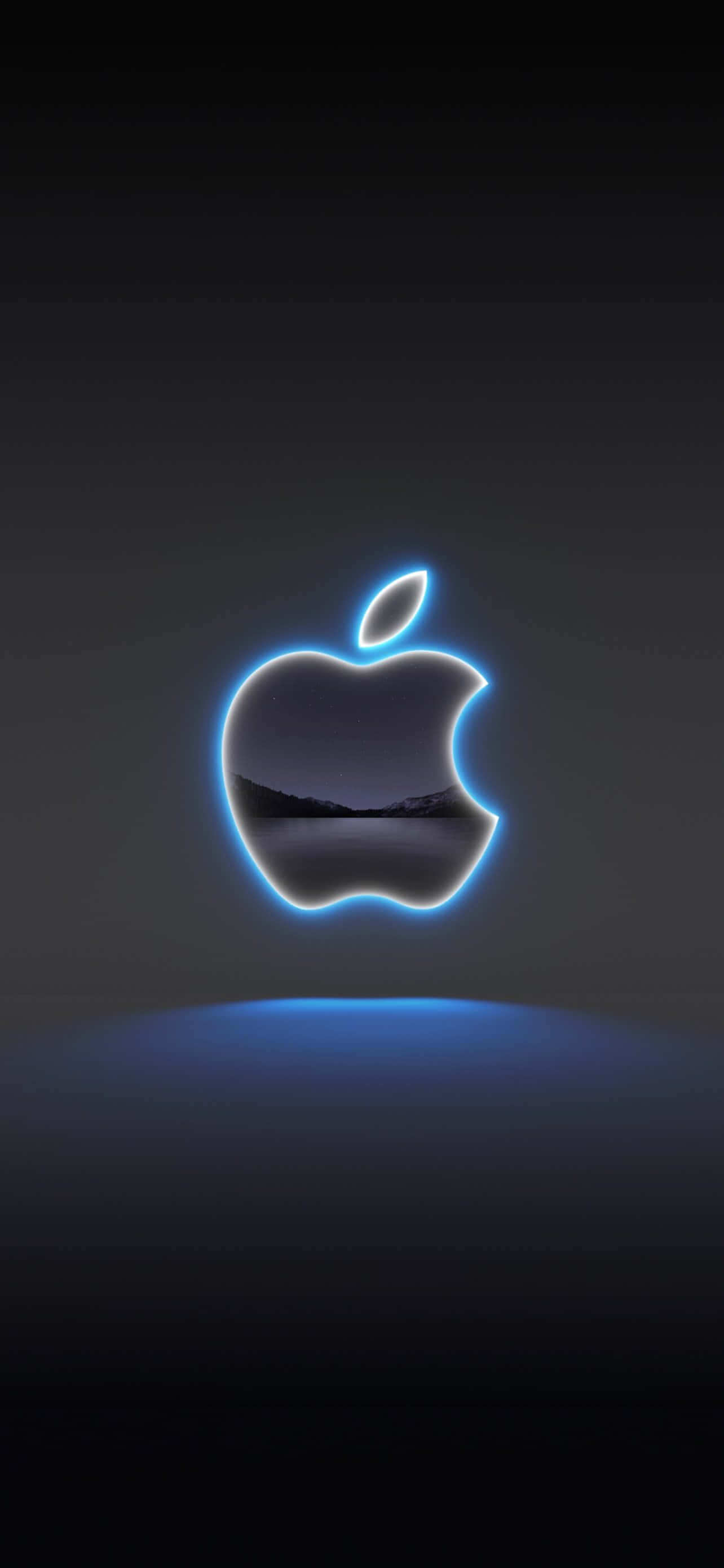 Pixel 3 Parlayan Mavi Apple Logosu Arka Planı Duvar Kağıdı