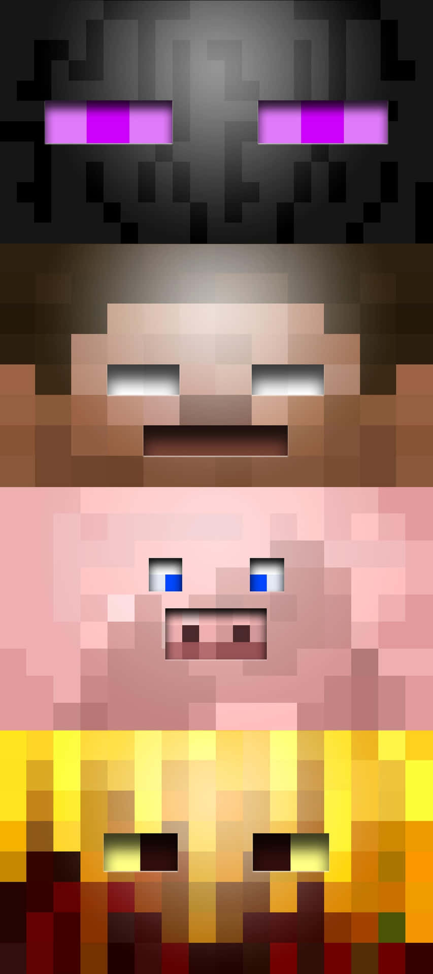 Pixel 3xl Minecraft Karakter Yüzleri Arkaplan Duvar Kağıdı