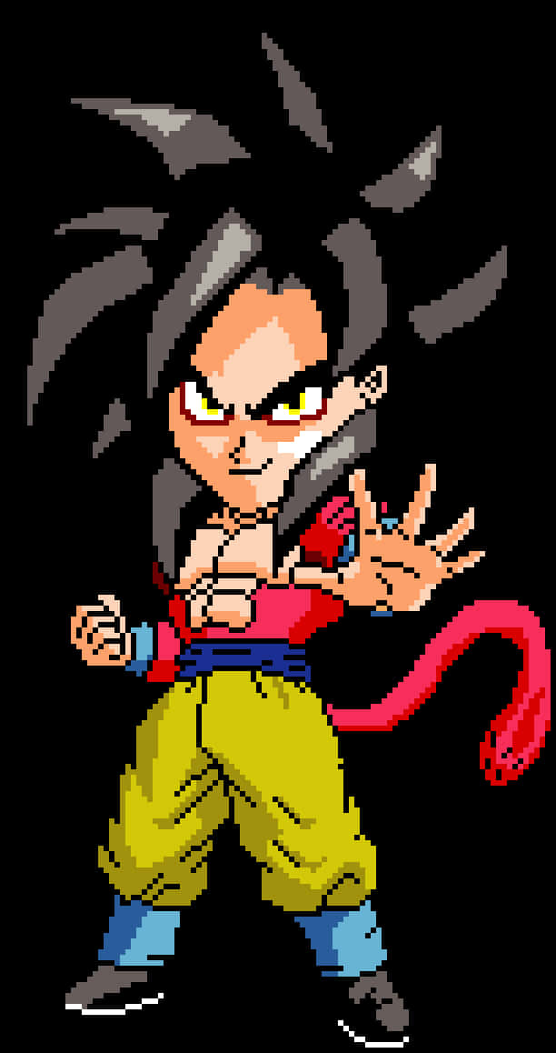 Pixel Art Goku Duruşu Duvar Kağıdı
