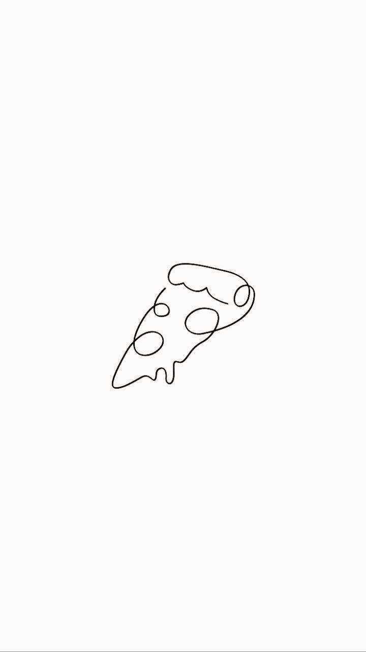 Pizza Dilimi Estetik Çizimler Duvar Kağıdı
