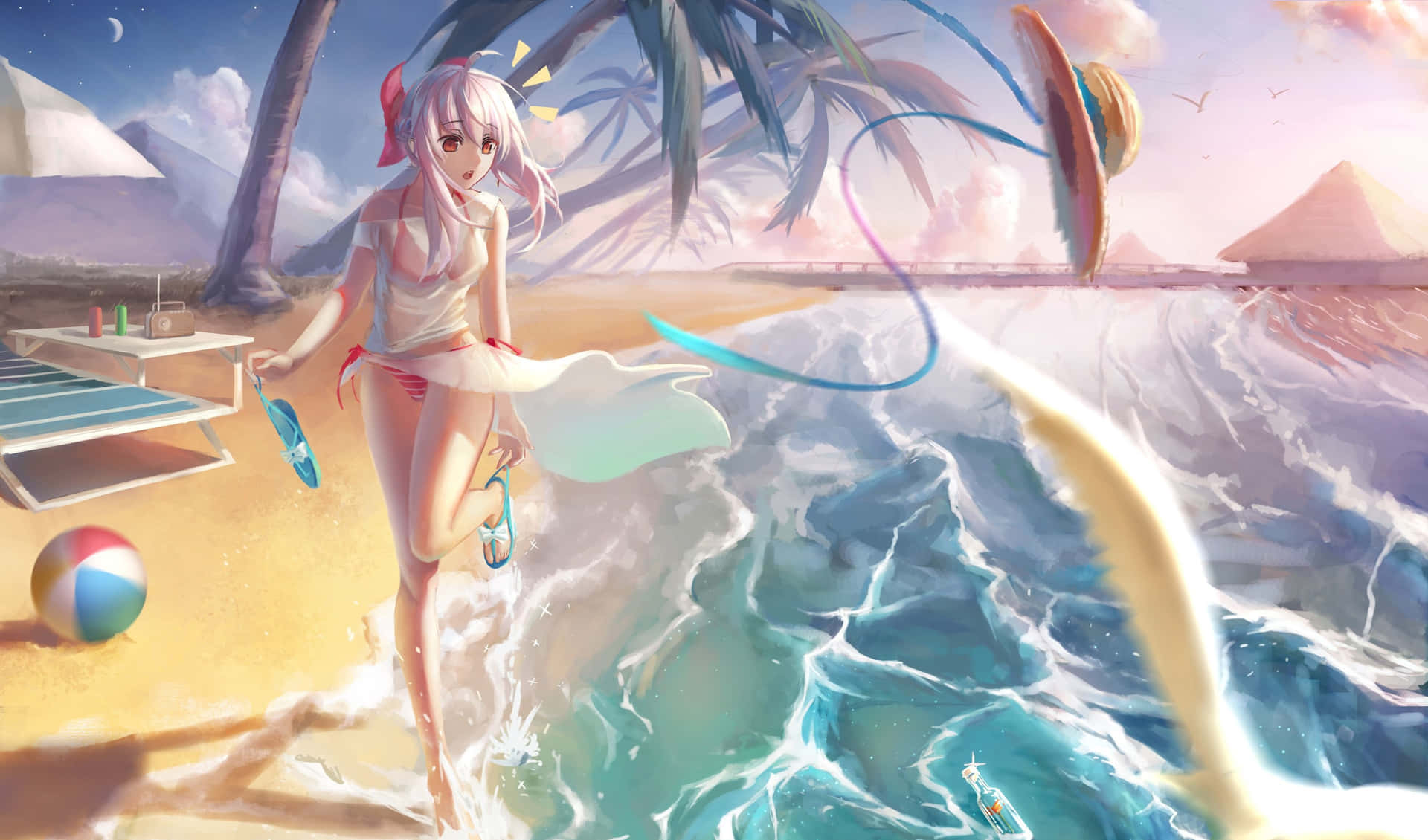 Anime Plajı — Anime manzara GIF Duvar Kağıdı
