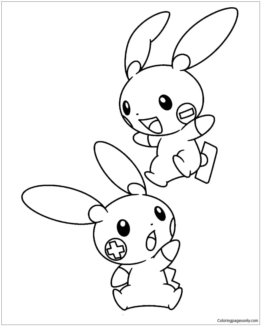 Plusle ve Minun Çizimi Duvar Kağıdı