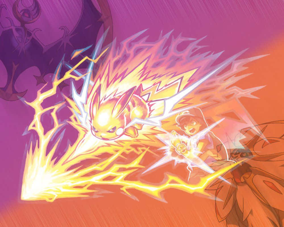 Pokemon Güneş ve Ay Pikachu ve Ash Duvar Kağıdı