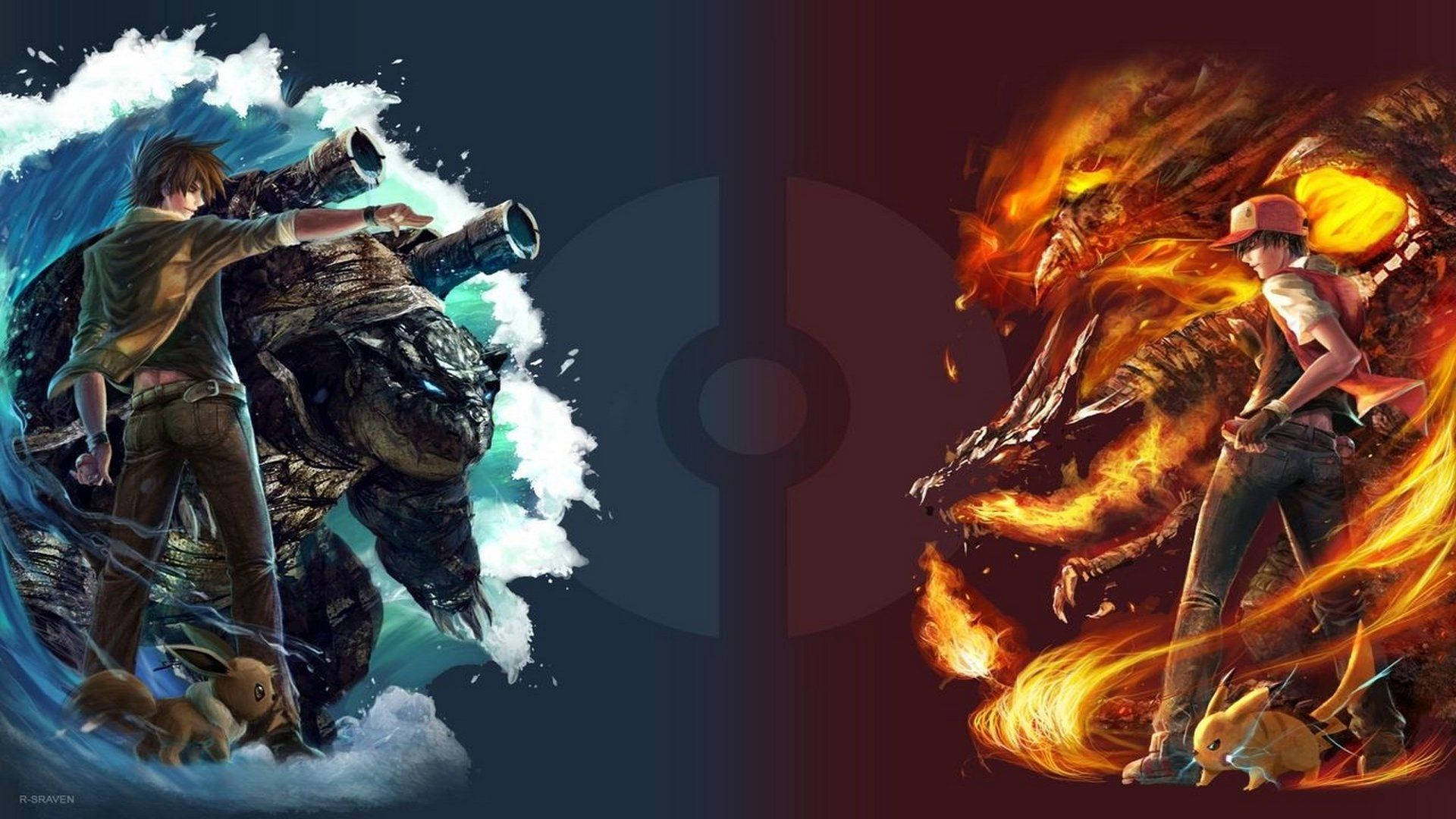 Pokemon rakipleri yıldızlar arasında savaşıyor Duvar Kağıdı