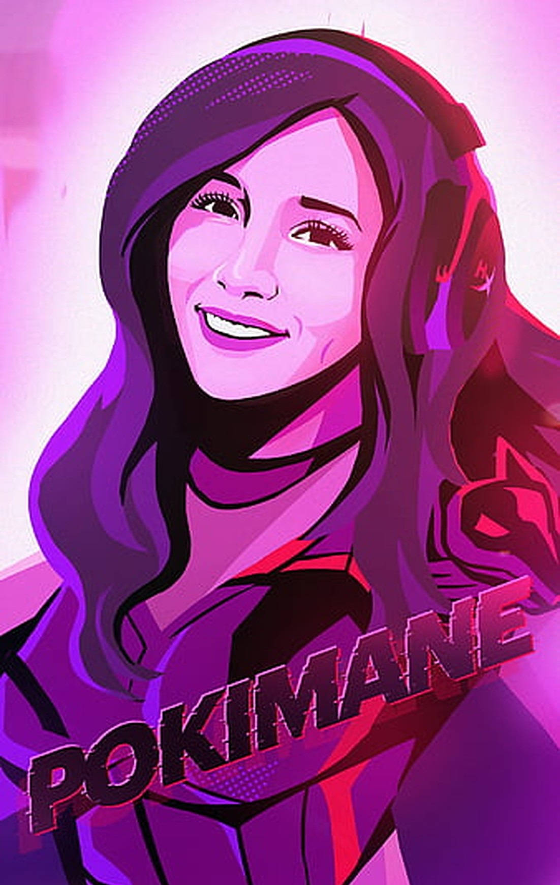 Pokimane HyperX Game Pembe Sanat Duvar Kağıdı