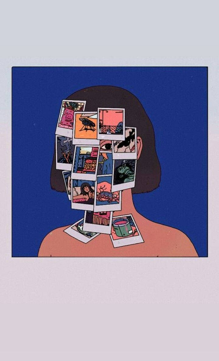 Polaroid Fotoğrafları Estetik Çizimler Duvar Kağıdı