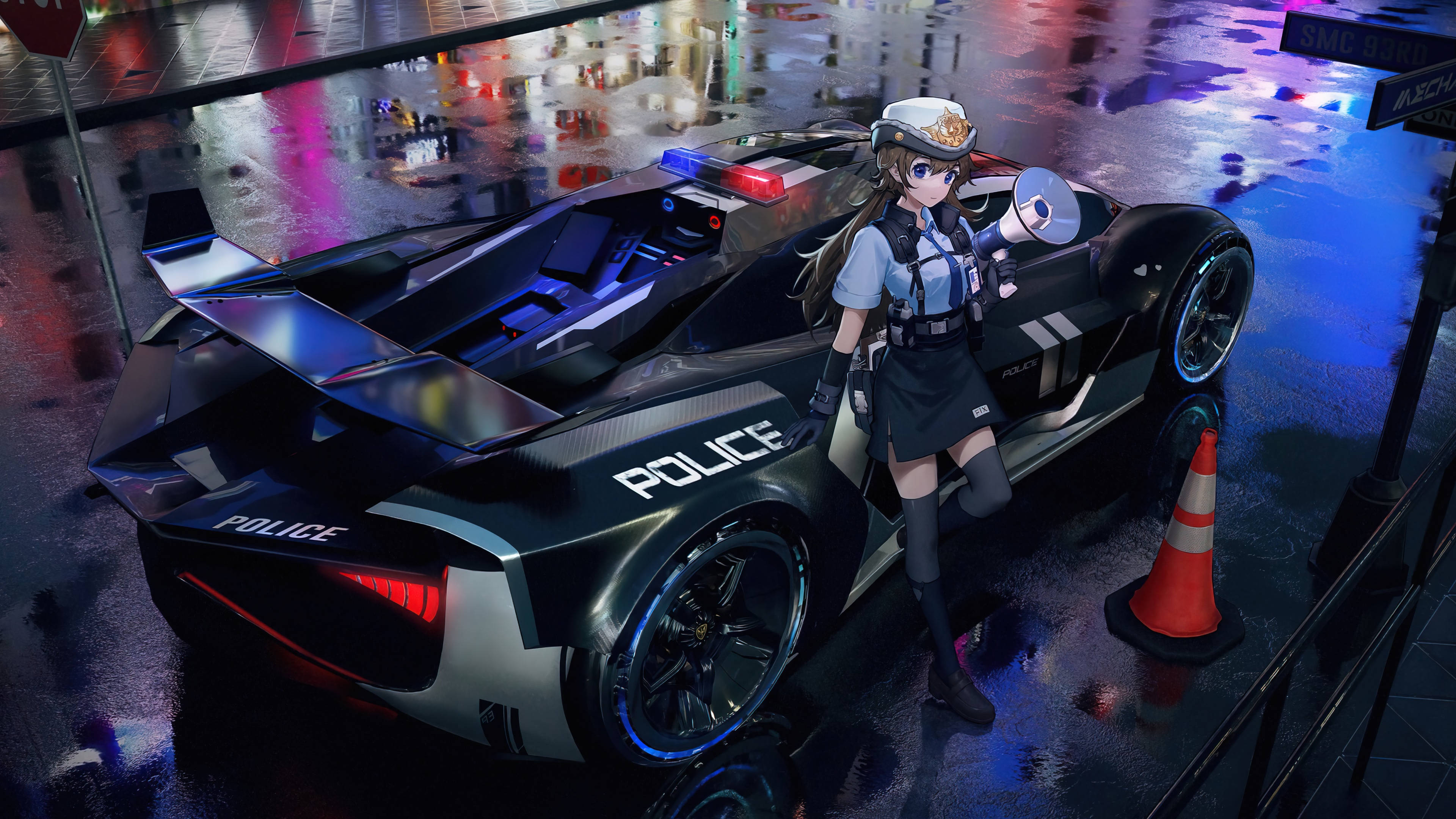 Polis Anime Arabası Duvar Kağıdı