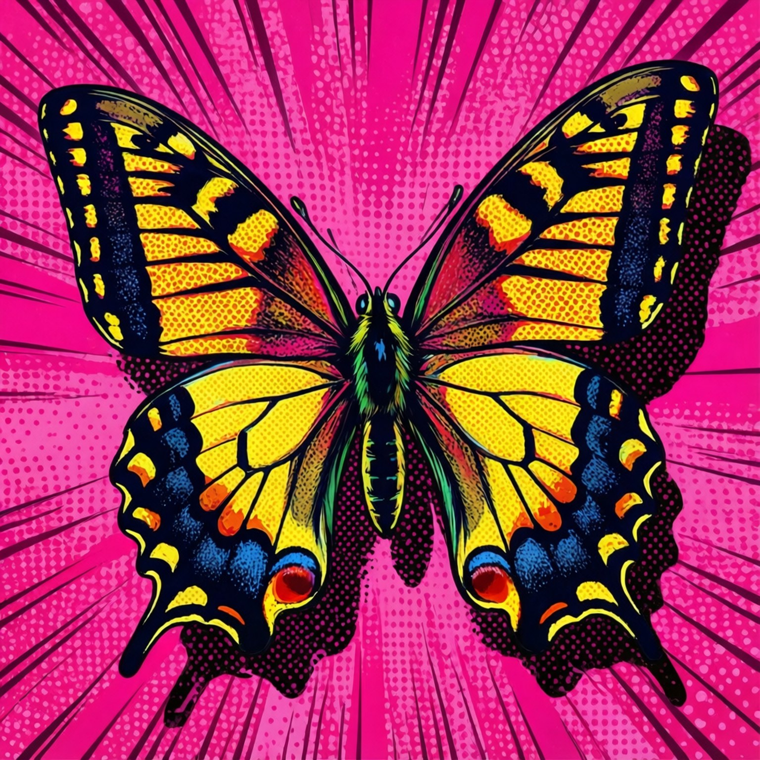 Pop Art Kelebek Duvar Kağıdı