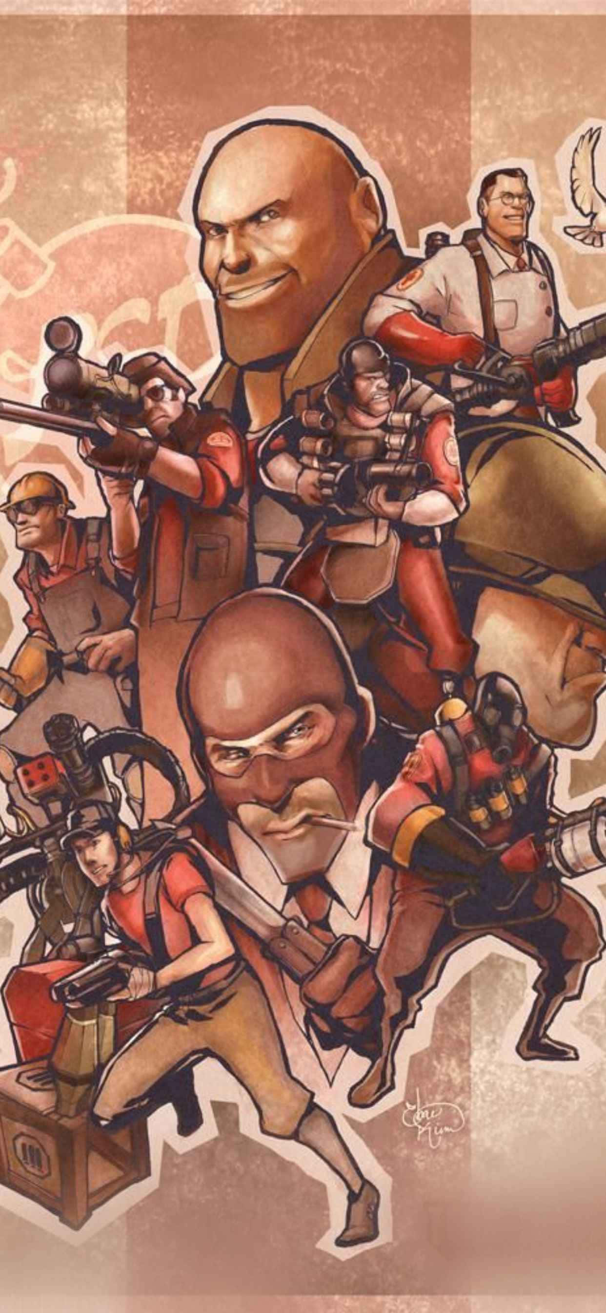 Pop Art Kırmızı Takım iPhone Xs Max Team Fortress 2 Arkaplan Duvar Kağıdı