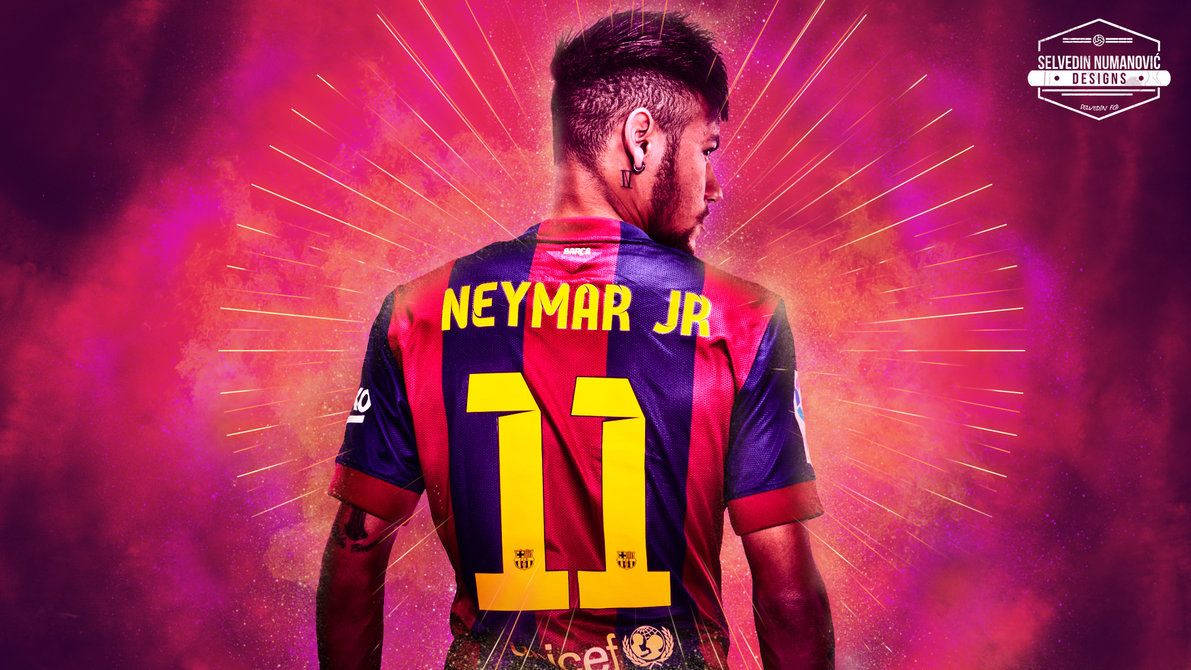 Pop Sanatsal Neymar JR Çalışması duvar kağıdı.