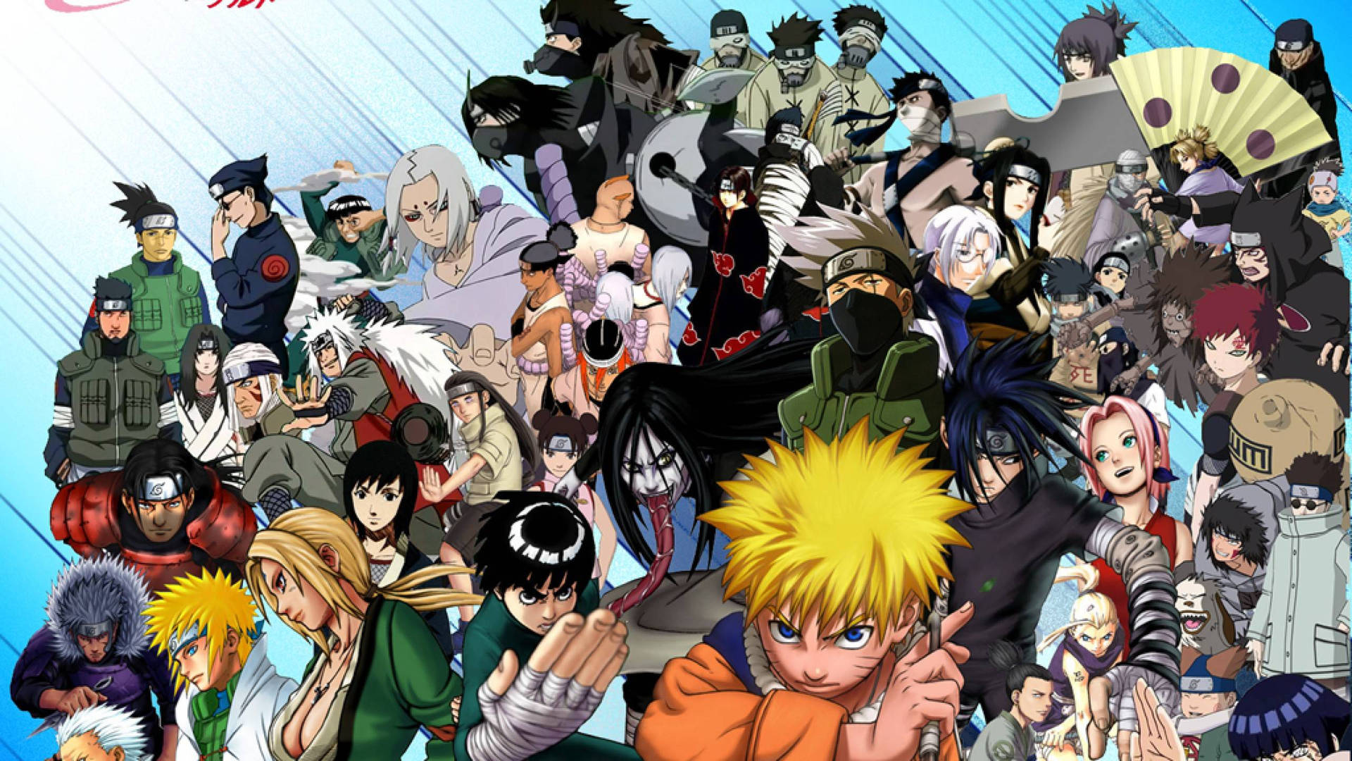 Naruto Shippuden karakterleri, Kakashi, Sakura, Sasuke, Gaara, Itachi, Hinata, Tsunade, Jiraiya.