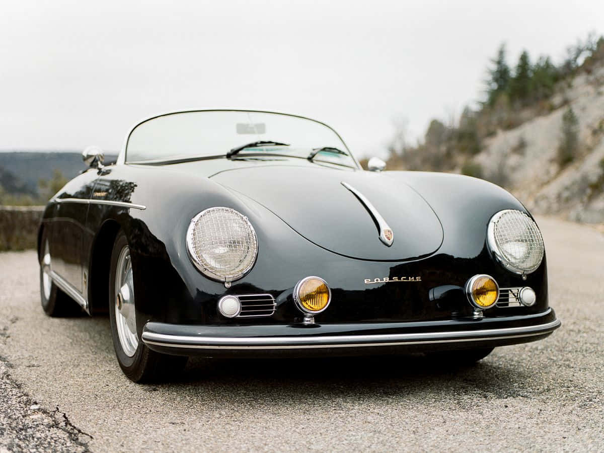 porsche 356 speedster - klasik siyah bir spor otomobil Duvar Kağıdı