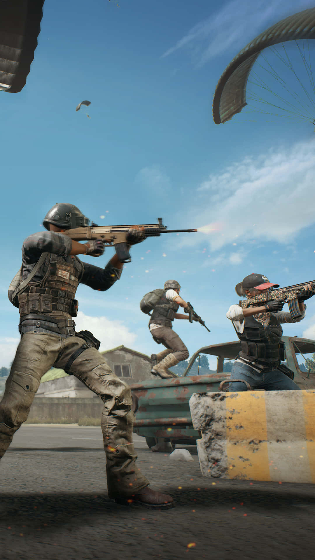 Portrait Pixel 3 Playerunknown's Battlegrounds Karakterleri Oyunun Ortasında Arka Plan Duvar Kağıdı